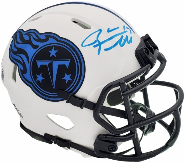 Ryan Tannehill Autographed Signed Tennessee Titans Lunar Eclipse White Speed Mini Helmet Beckett Beckett Qr #197224 