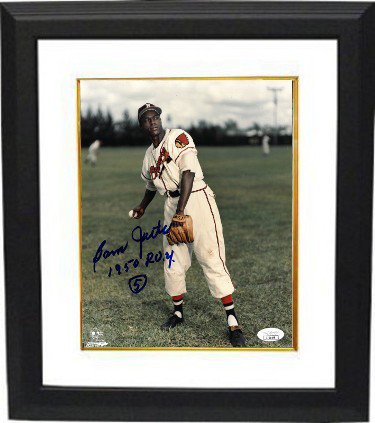 Sam Jethroe Autographed Signed Boston Braves MLB 8X10 Photo Custom Framing #5 1950 ROY- JSA 