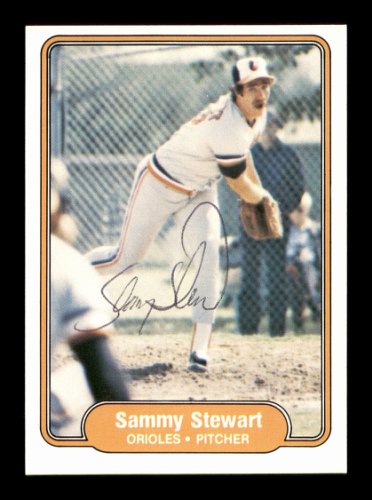 Sammy Stewart Autographed 1982 Fleer Card #180 Baltimore Orioles #166758
