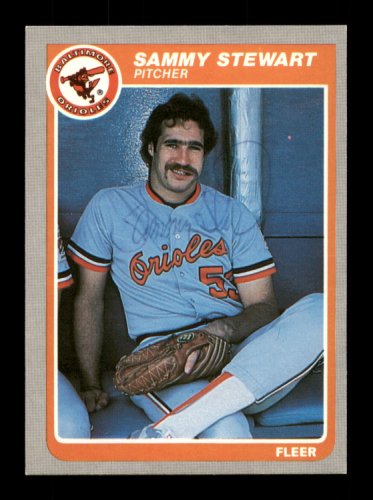 Sammy Stewart Autographed 1985 Fleer Card #192 Baltimore Orioles #188025