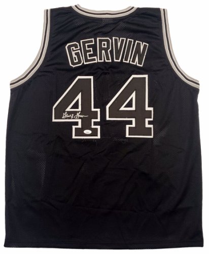 San Antonio Spurs George Gervin Autographed Signed Black Jersey JSA 