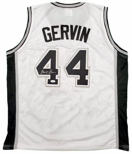 San Antonio Spurs George Gervin Autographed Signed White Jersey JSA 