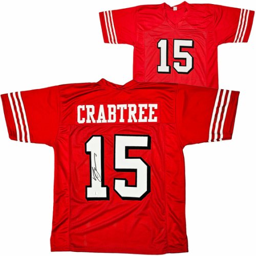 San Francisco 49Ers Michael Crabtree Autographed Red Jersey Beckett Beckett Witness #215668