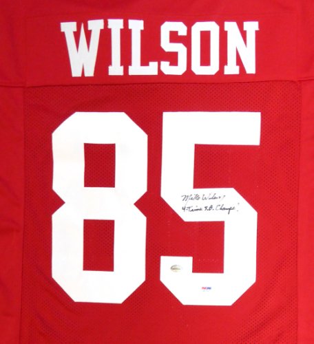 San Francisco 49Ers Mike Wilson Autographed Signed Red Jersey "4X Sb Champs" PSA/DNA 