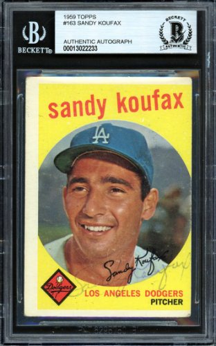 Sandy Koufax Signed 1955 Topps #123 Rookie Card Dodgers HOF