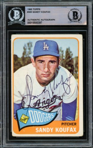 Sandy Koufax Autographed 1982 K-Mart Card #4 Los Angeles Dodgers Becke — RSA