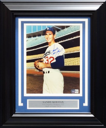 Sandy Koufax Signed Dodgers Custom Framed Cut Display with Jersey