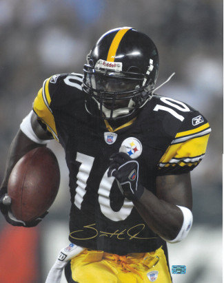 Santonio Holmes Autographed Signed Pittsburgh Steelers 16x20 Photo (black jersey) - Holmes Hologram 
