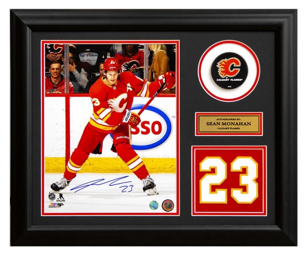 Sean Monahan Autographed Signed Calgary Flames Game Day Number 20x24 Frame