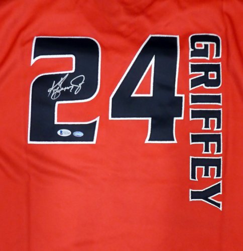 Seattle Mariners Ken Griffey Jr. Autographed Signed Authentic Red Mitchell & Ness Turn Forward The Clock Jersey Size 48 Beckett Beckett & Mcs Holo #185666 