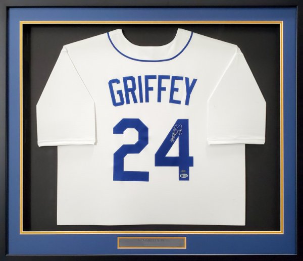 Seattle Mariners Ken Griffey Jr. Autographed Signed Framed White Nike Throwback Jersey Beckett Beckett & Mcs Holo #191174 