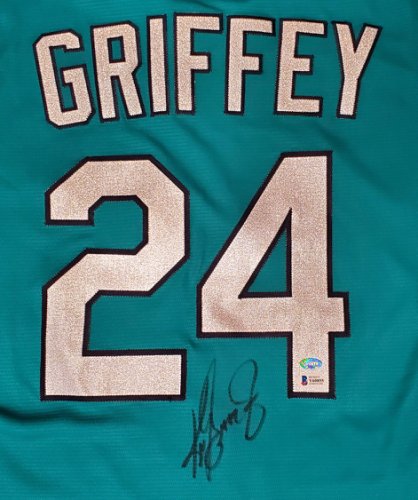 Seattle Mariners Ken Griffey Jr. Autographed Signed Teal Nike Jersey Size L Beckett Beckett & Mcs Holo #185615 