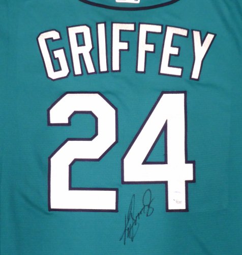 Seattle Mariners Ken Griffey Jr. Autographed Signed Teal Nike Jersey Size Xl Beckett Beckett & Mcs Holo #185663 