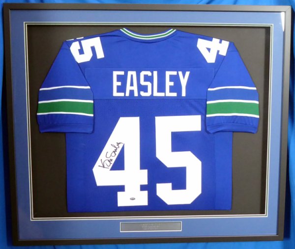 Seattle Seahawks Kenny Easley Autographed Signed Framed Blue Jersey Mcs Holo #177855 