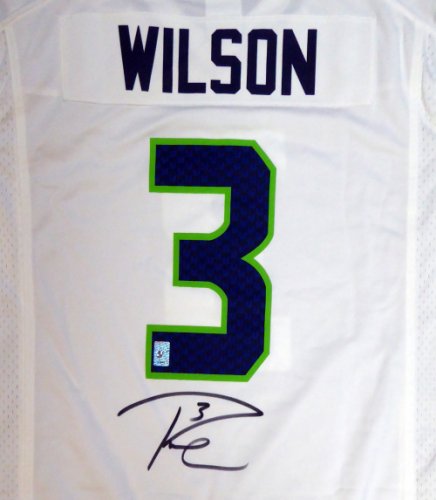 Seattle Seahawks Russell Wilson Autographed Signed White Nike Jersey Size L Rw Holo #105022 