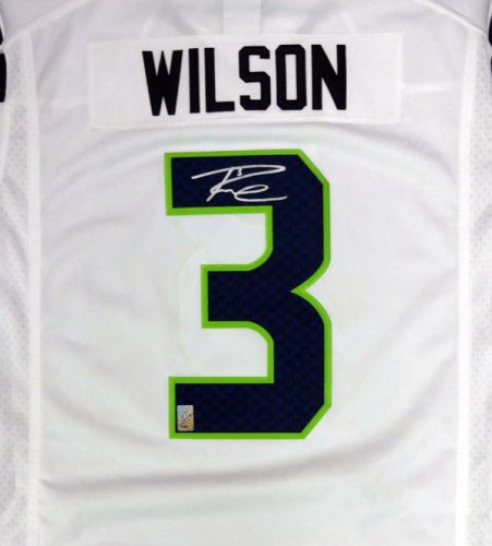 Seattle Seahawks Russell Wilson Autographed Signed White Nike Twill Jersey Size Xl Rw Holo #90928 