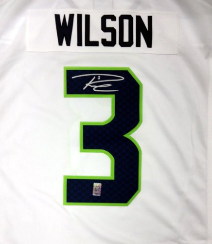 Seattle Seahawks Russell Wilson Autographed Signed White Nike Twill Jersey Size Xxl Rw Holo #71435 