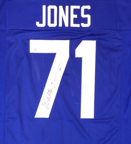 Seattle Seahawks Walter Jones Autographed Signed Blue Jersey Mcs Holo #124675 