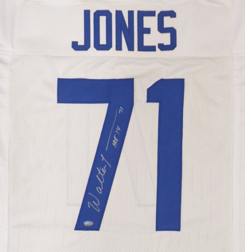 Seattle Seahawks Walter Jones Autographed Signed White Jersey "HOF '14" Mcs Holo #157868 