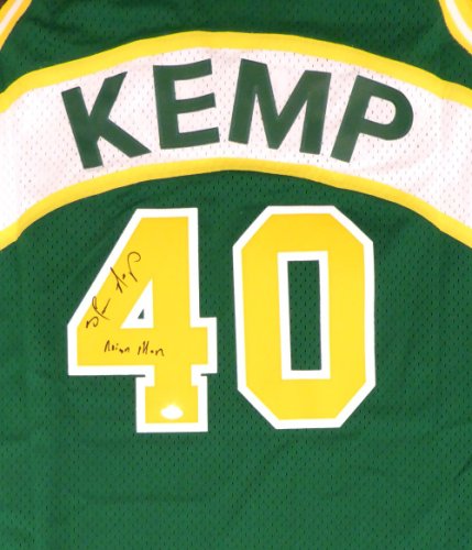 Seattle Sonics Shawn Kemp Autographed Signed Green Adidas Hardwood Classics Jersey "Reign Man" Mcs Holo #125205 