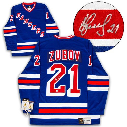 Sergei Zubov Autographed Signed New York Rangers Throwback Breakaway Jersey
