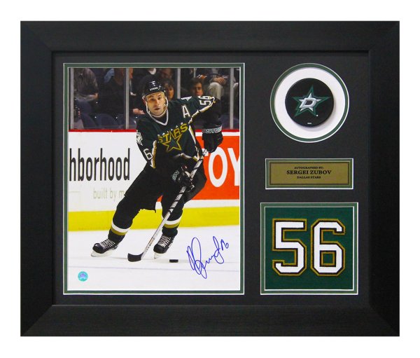 Sergei Zubov Dallas Stars Autographed Signed Franchise Jersey Number 20x24 Frame