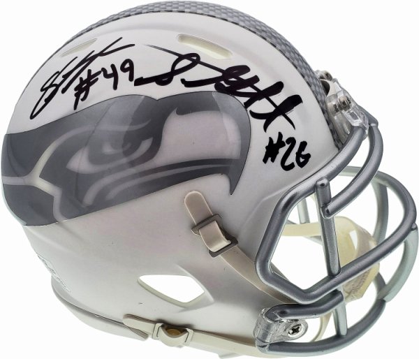 Shaquem & Shaquill Griffin Autographed Signed Seattle Seahawks White Ice Speed Mini Helmet Mcs Holo #134375 