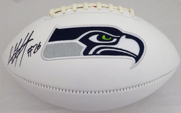 Shaquill Griffin Autographed Seattle Seahawks White Logo Football Mcs Holo #134391