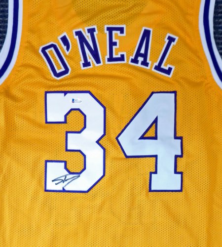 Press Pass Collectibles Magic Shaquille O'Neal Authentic Signed Gold M&N 75th Anniversary Jersey BAS Wit