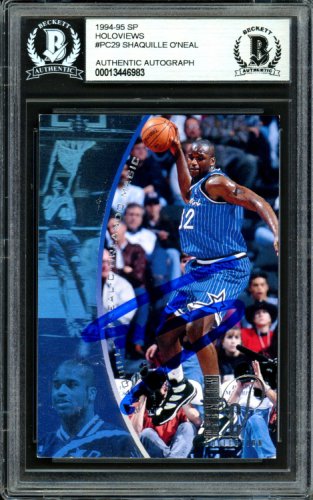 Shaquille Shaq O'neal Autographed Signed 1995-96 Sp Holoviews Card #Pc29 Orlando Magic Beckett Beckett 