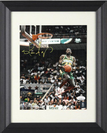 Shawn Kemp Autographed Signed Seattle SuperSonics NBA 8X10 Photo Custom Framing- JSA (1990 All-Star Game Gatorade Slam Dunk Contest) 