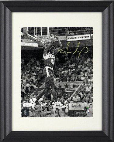 Shawn Kemp Autographed Signed Seattle SuperSonics NBA B&W 8X10 Photo Custom Framing- JSA (1990 All-Star Game Gatorade Slam Dunk Contest) 