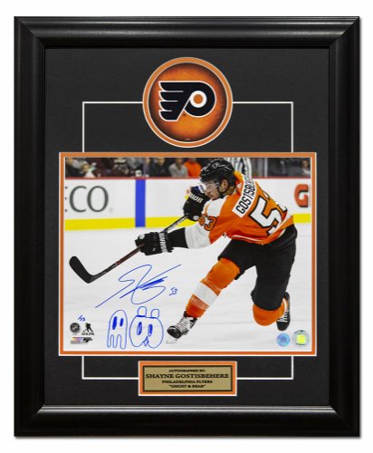 Shayne Gostisbehere Autographed Signed Flyers Ghost & Bear Sketch 20x24 Frame #/53