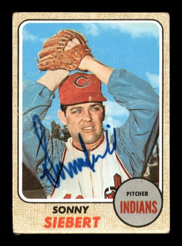 Sonny Siebert Autographed 1968 Topps Card #295 Cleveland Indians #167972