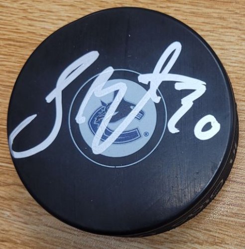 Spencer Martin Autographed Signed Vancouver Canucks Hockey Puck - Autographs