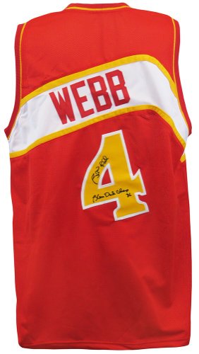Spud Webb Autographed Signed Red Throwback Custom Basketball Jersey w/Slam Dunk Champ '86 