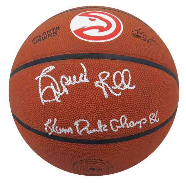 Spud Webb Autographed Signed Wilson Atlanta Hawks Logo NBA Basketball w/Slam Dunk Champ '86 
