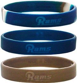 St. Louis Rams Rubber Wristbands 3 Pack 