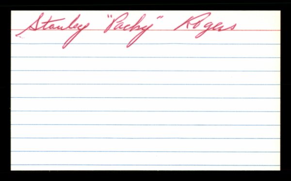 Stan Rogers Autographed Signed 3X5 Index Card Brooklyn Dodgers #174238 