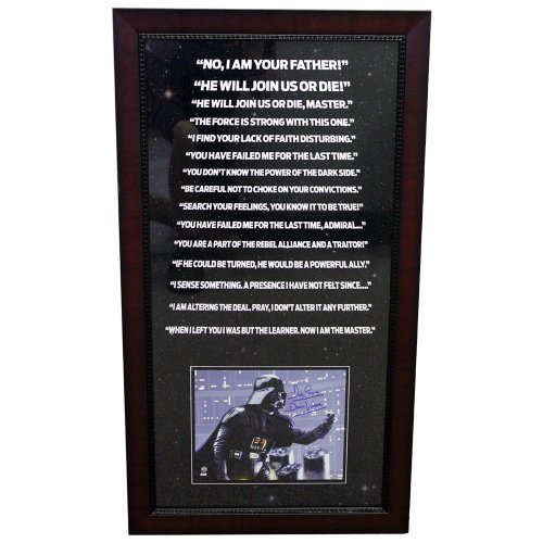 Star Wars Darth Vader David Prowse Autographed Signed Quotes Framed 35x19 