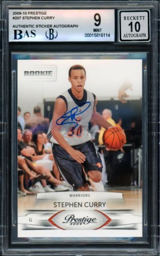 Stephen Curry Autographed 2009-10 Panini Prestige Rookie Card #207 Golden State Warriors Bgs 9 Auto Grade Gem Mint 10 Beckett Beckett