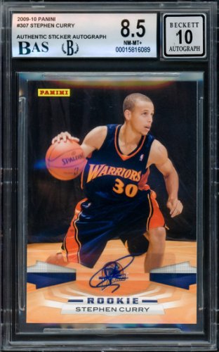 Stephen Curry Autographed 2009-10 Panini Rookie Card #307 Golden State Warriors Bgs 8.5 Auto Grade Gem Mint 10 Beckett Beckett
