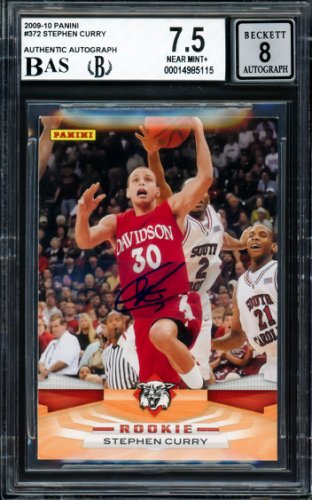 Stephen Curry Autographed 2009-10 Panini Rookie Card #372 Golden State Warriors Bgs 7.5 Auto Grade Near Mint/Mint 8 Beckett Beckett
