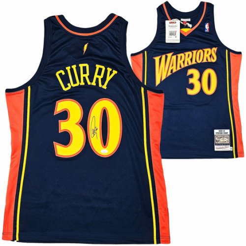 Stephen Curry Autographed Signed Blue Authentic Mitchell & Ness 2009-10 Golden State Warriors Rookie Jersey Size 44 (L) JSA 