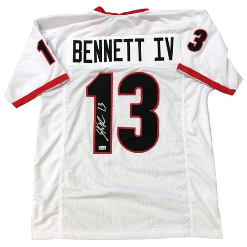 Stetson Bennett IV Autographed Signed Georgia Bulldogs Custom White #13 Jersey - Beckett QR 