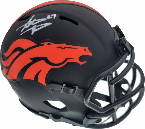 Steve Atwater Autographed Eclipse Black Denver Broncos Speed Mini Helmet Beckett Beckett