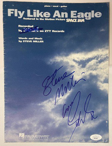 Steve Miller & Seal dual Autographed Signed 1976 Fly Like An Eagle/Space Jam Full 9x12 Sheet Music/Lyrics- JSA #PP75183 