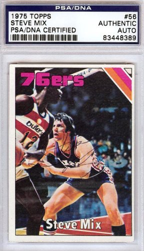 Steve Mix Autographed 1975 Topps Card #56 Philadelphia 76Ers PSA/DNA