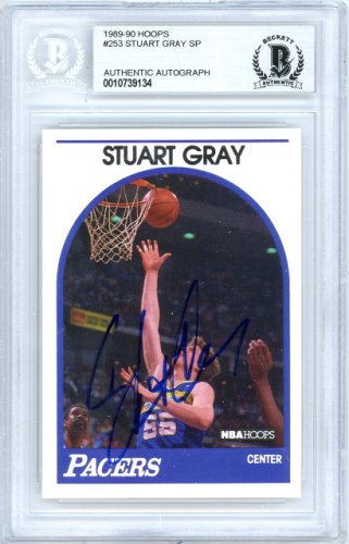 Stuart Gray Autographed Signed 1989-90 Hoops Card #253 Indiana Pacers Beckett Beckett 