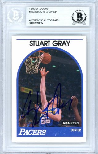 Stuart Gray Autographed Signed 1989-90 Hoops Card #253 Indiana Pacers Beckett Beckett 